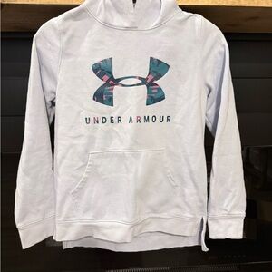 Under Armour Lt Blue Hoodie with Multicolor Logo